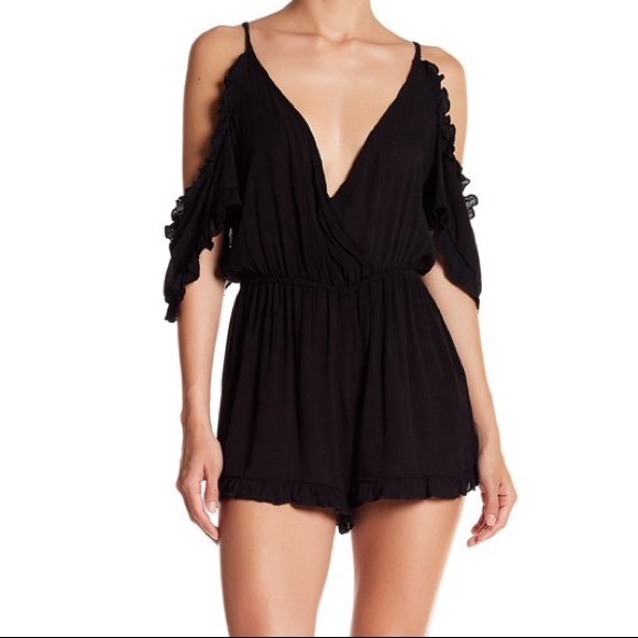 Velvet Torch Ruffle Romper - Picture 1 of 5